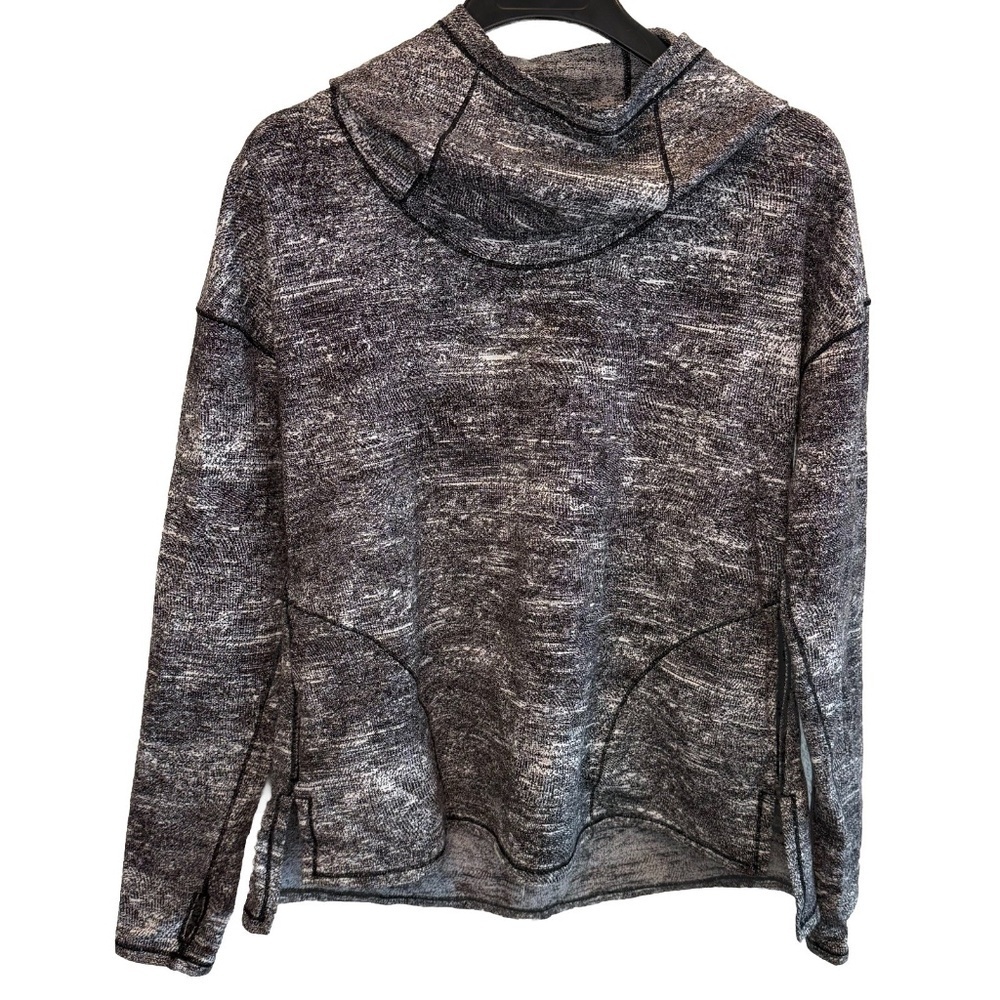 Lululemon Forever Endeavour Rush Jacquard Black White Hoodie Pullover Sz 10